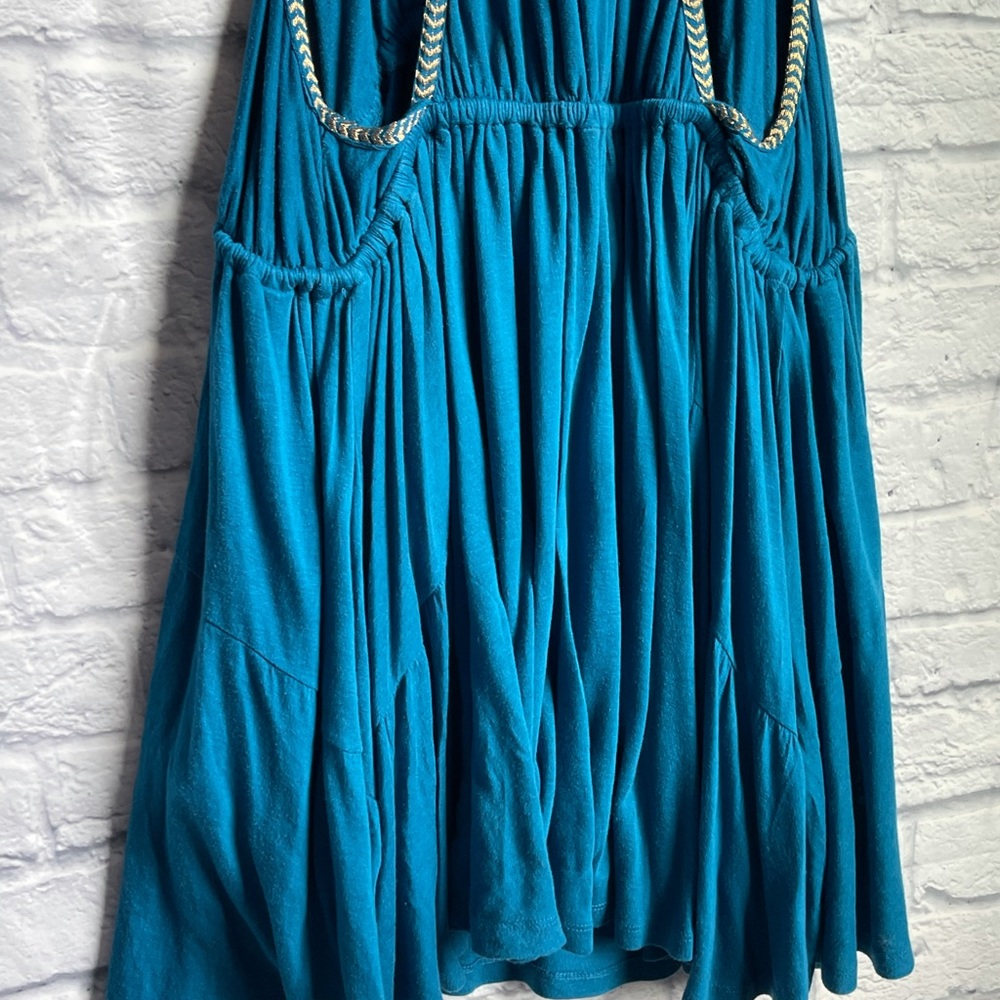 Free People Teal Embroidered Dress Medium - Picture 13 of 16
